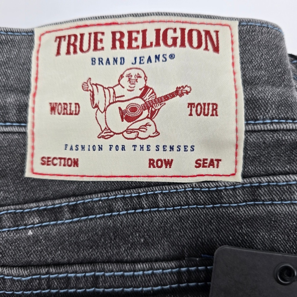 True Religion Ricky Relaxed Straight Jeans Mens Grey Phantom Wash 36x34 NWT - Picture 4 of 11